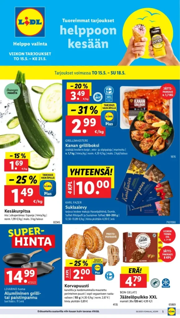 Kaupan uusin lidl tarjoukset voimassa 21.5.2025 lidl tarjoukset suomen uusin voimassa 21.5.2025