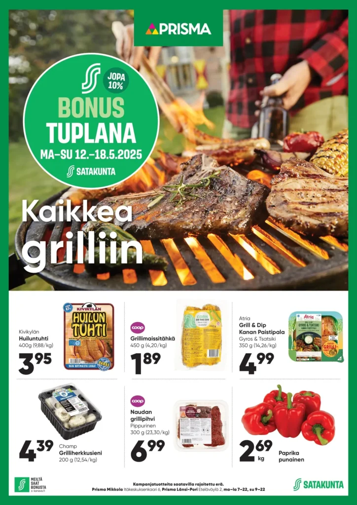 Kaupan prisma ruoka tarjoukset ja tarjouslehti voimassa 30.4-4.5.2025 prisma ruoka tarjoukset voimassa 18.5.2025