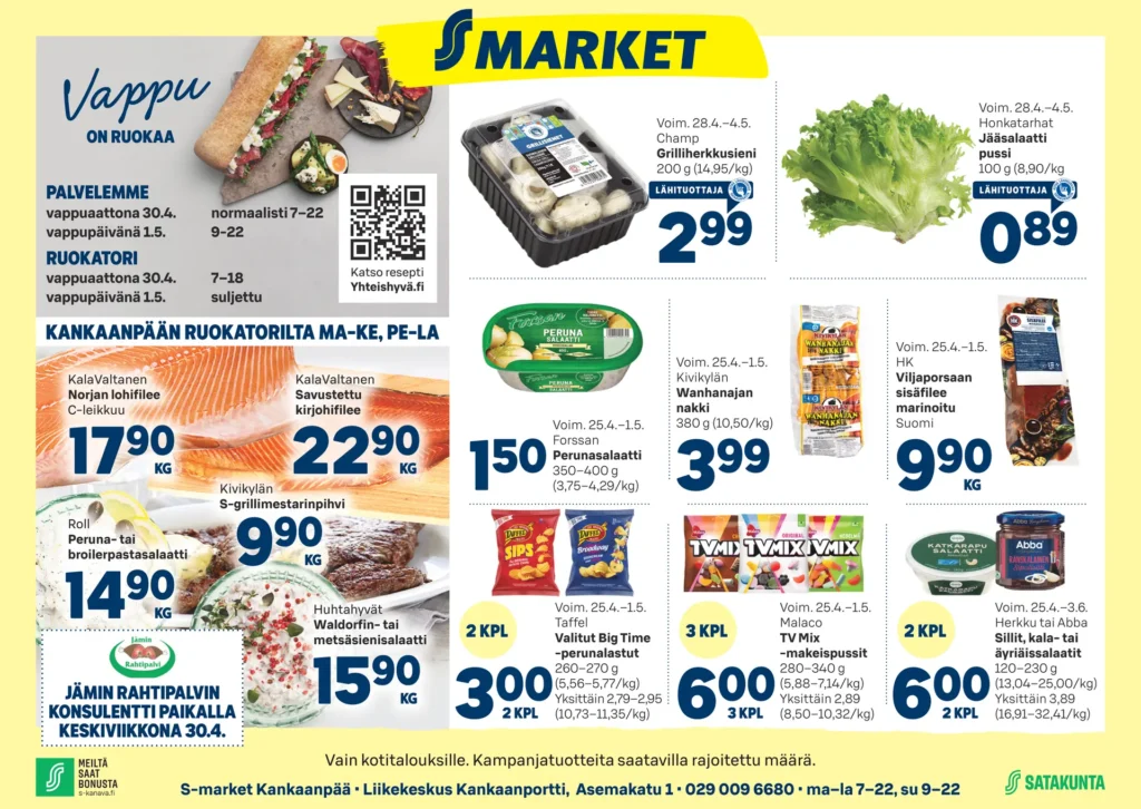 Kaupan s-market tarjoukset hinnat voimasaa 4.5.2025 s-market tarjoukset hinnat voimassa 4.5.2025