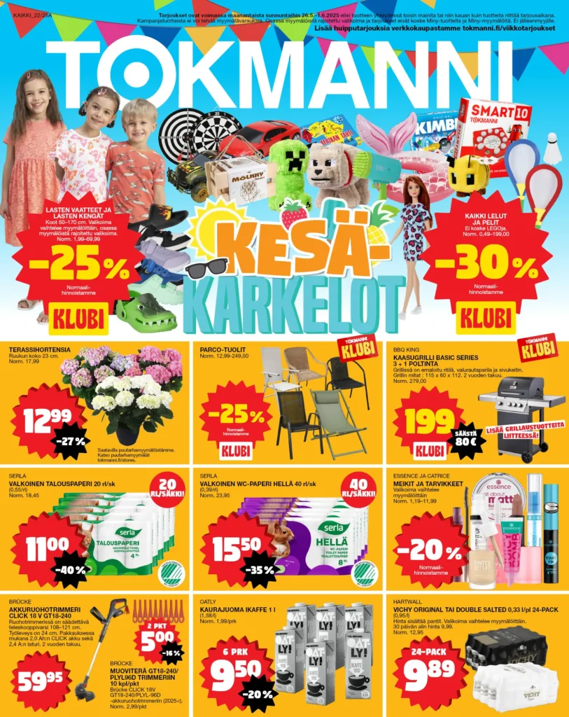 Kaupan tokmannin tarjoukset voimassa 1.6.2025 tokmanni tarjoukset uusin voimassa 1.6.2025