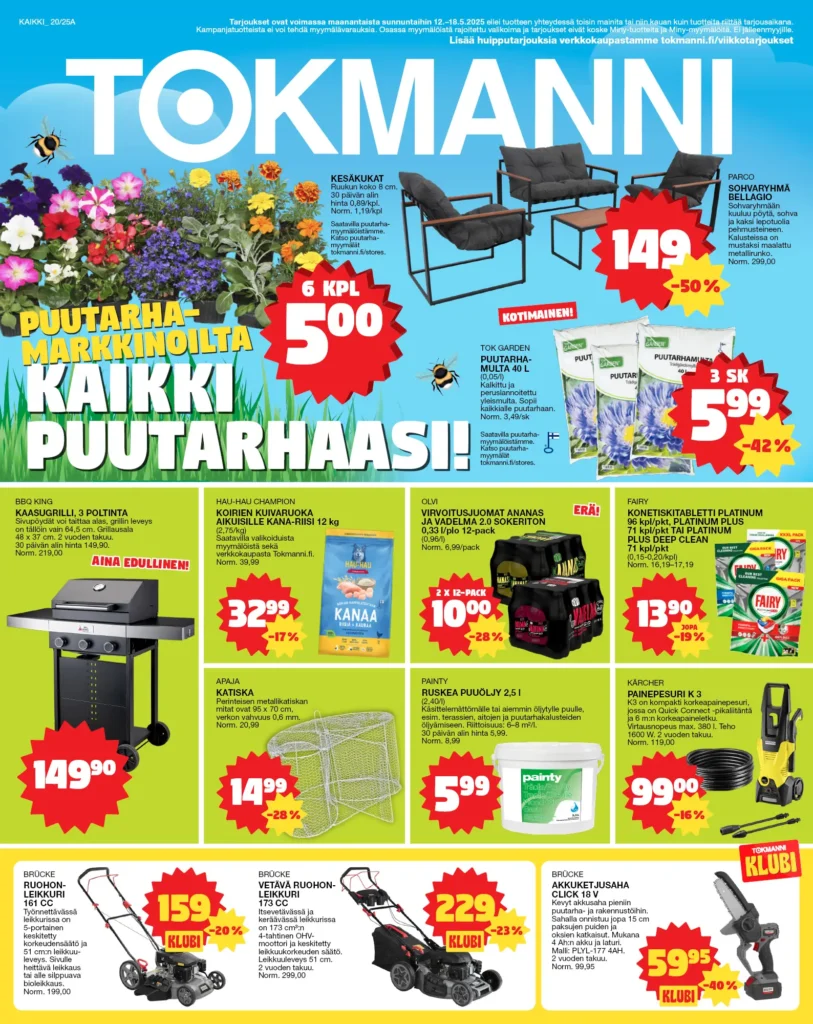 Kaupan tokmannin tarjoukset voimassa 18.5.2025 tokmanni tarjoukset uusin voimassa 18.5.2025