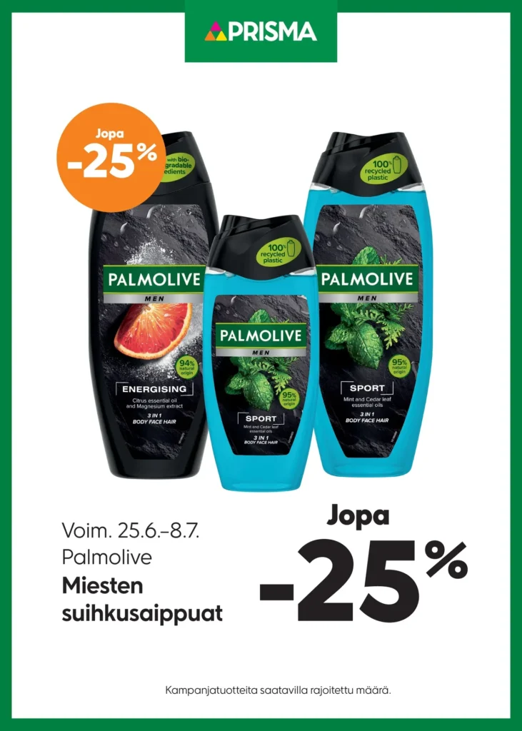 Prisma Palmolive tarjous 25.6.–8.7.2025
