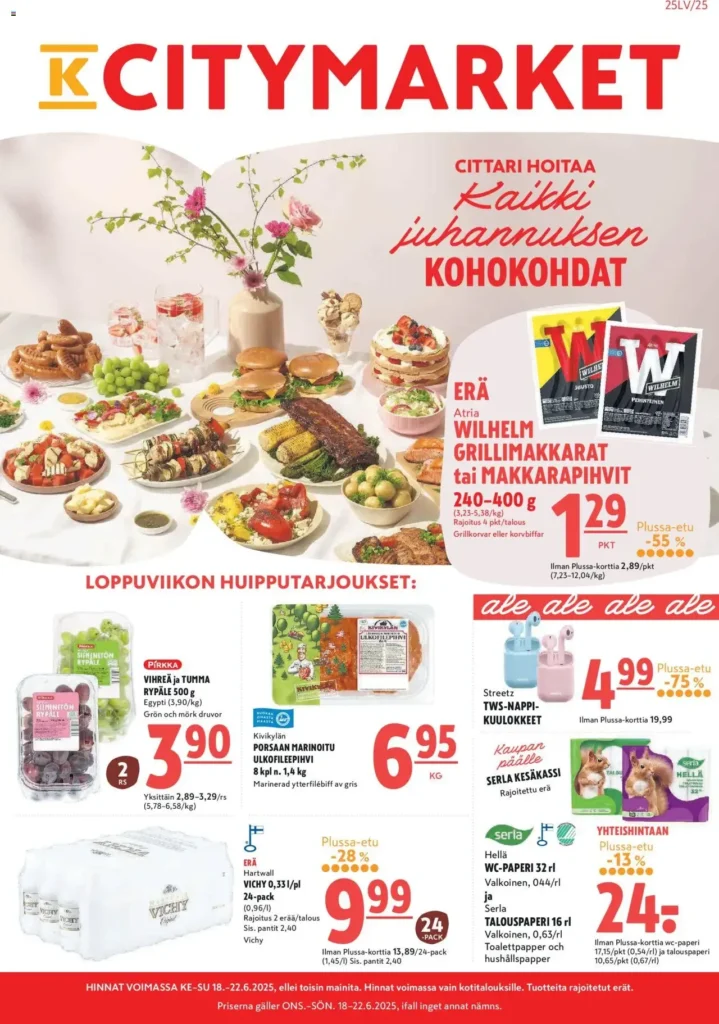 k-citymarket tarjouslehti voimassa 22.6.2025