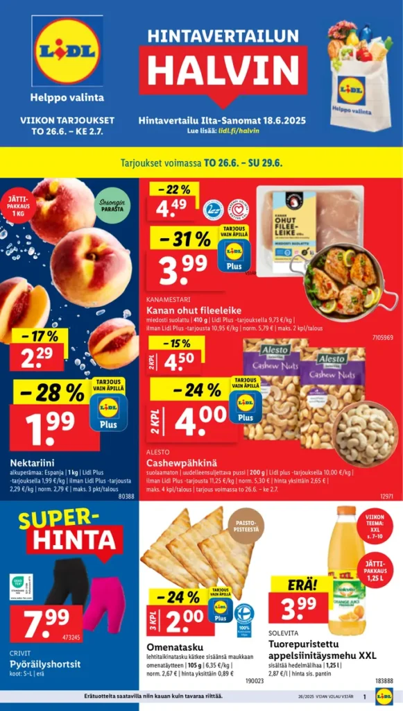 Kaupan suomen lidl tarjouslehti voimassa 2.7.2025 lidl tarjouslehti uusin voimassa 2.7.2025