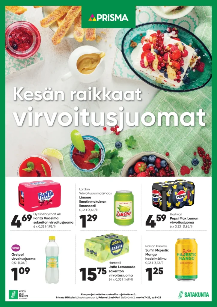 Kaupan prisma tarjoukset voimassa 29.6.2025 prisma tarjoukset voimassa 29.6.2025